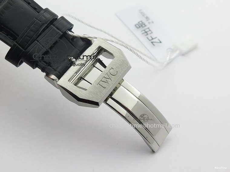 MIROTIME 0517 Reliable Portuguese IW371447 ZF 1:1 Best Edition SS Black Dial On Black Leather Strap A79350 V 7274